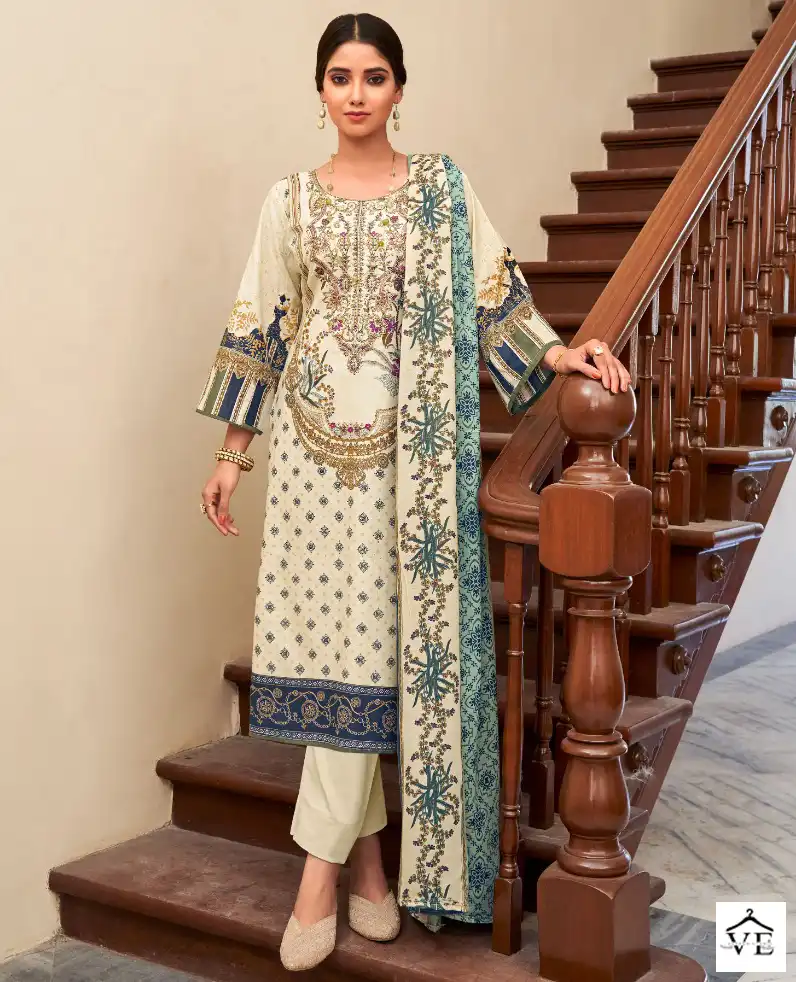 Levisha Mahiri Cambric Cotton Wholesale Pakistani Suit Catalog — Wholesale Salwar Suits, Levisha wholesale from Surat — view 1