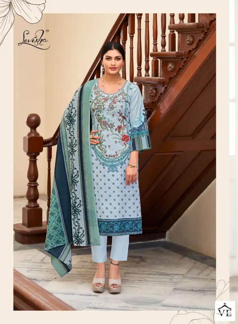 Levisha Mahiri Cambric Cotton Wholesale Pakistani Suit Catalog — Wholesale Salwar Suits, Levisha wholesale from Surat - Gallery Image 3