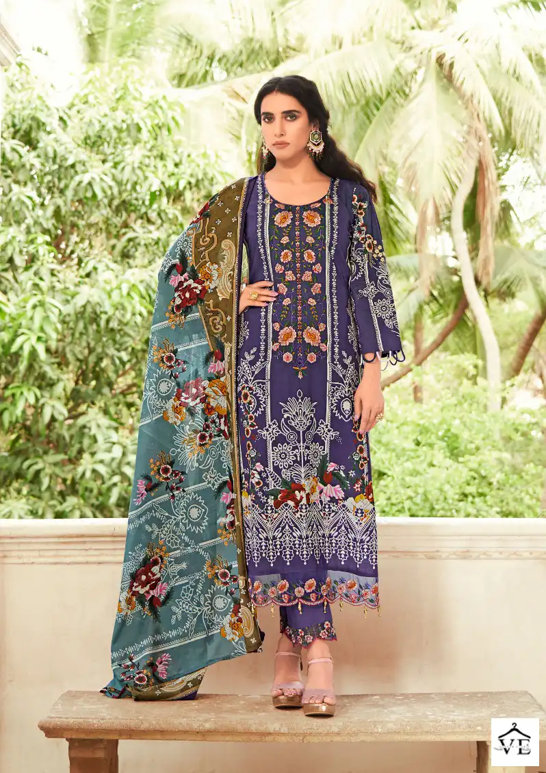 Levisha Mahiri Cambric Cotton Wholesale Pakistani Suit Catalog — Wholesale Salwar Suits, Levisha wholesale from Surat - Gallery Image 7