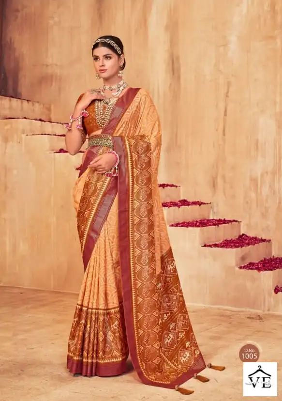 Shubh Shree Mani Kandan Iscos Makhmalli Silk Wholesale Saree Catalog — Wholesale Sarees, MPA wholesale from Surat - Gallery Image 6