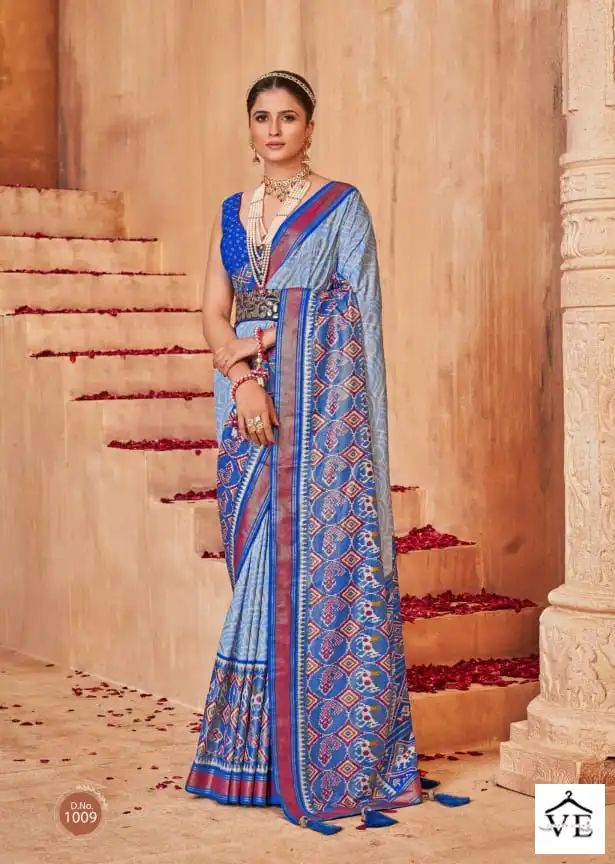 Shubh Shree Mani Kandan Iscos Makhmalli Silk Wholesale Saree Catalog — Wholesale Sarees, MPA wholesale from Surat - Gallery Image 8