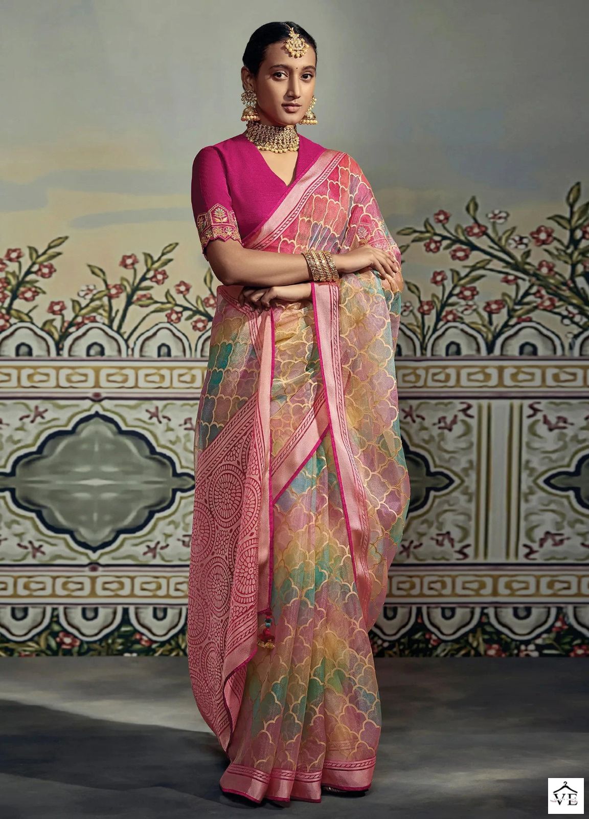 Kimora Meera Premium Series No 16046 Brasso Wholesale Saree Catalog — Wholesale Sarees, MPA wholesale from Surat — view 1