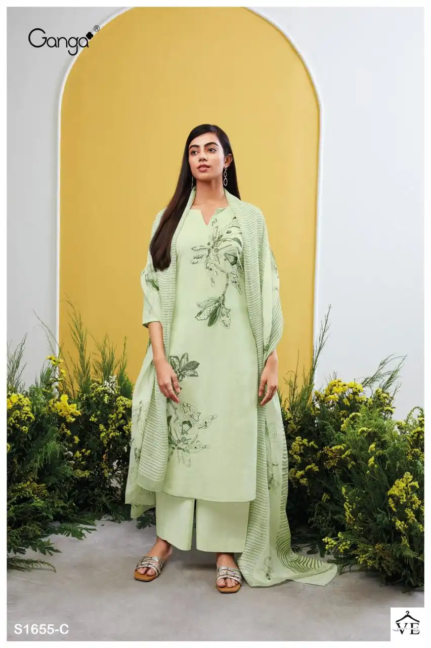Ganga Meghana 1655 Premium Cotton Wholesale Designer Salwar Suit Catalog — Wholesale Salwar Suits, MPA wholesale from Surat - Gallery Image 3