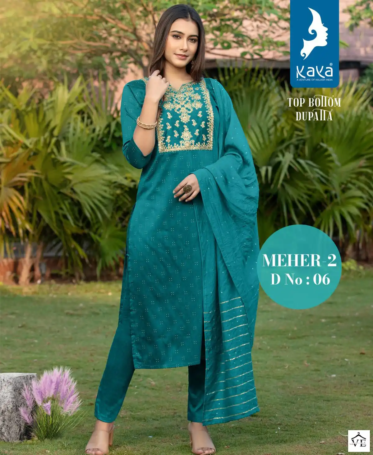 Vardan Ethnic Meher 2 Pure Silky Slub Wholesale Readymade Salwar Suit Catalog — Wholesale Salwar Suits, MPA wholesale from Surat — view 1
