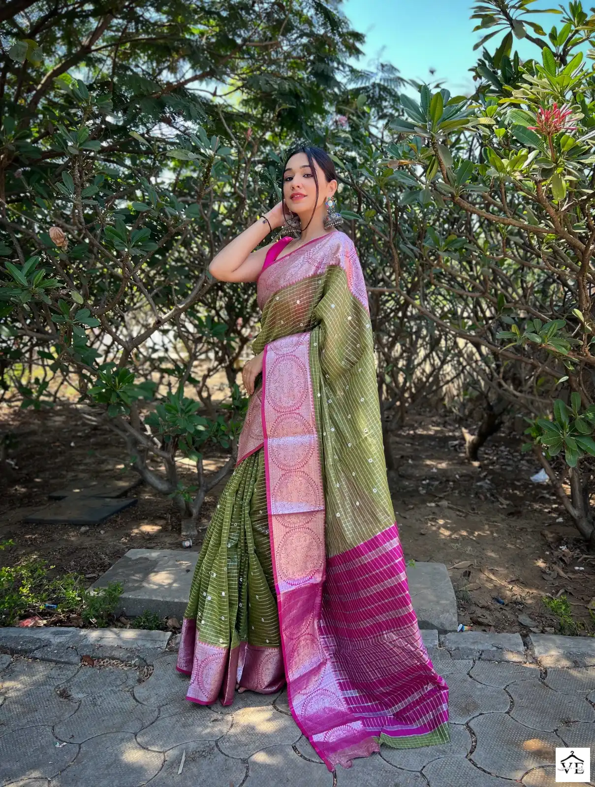 Shree Trends Moni-Chex Organza Wholesale Saree Catalog — Wholesale Sarees, MPA wholesale from Surat — view 4
