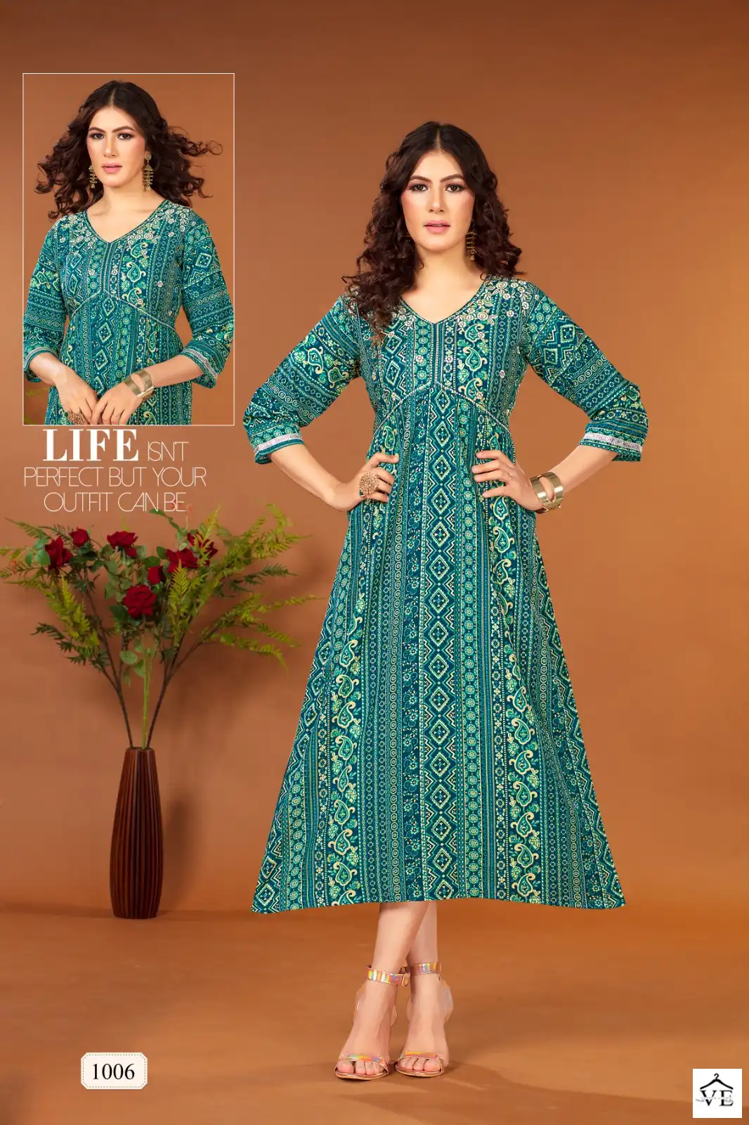 Vardan Ethnic Muskan Pure Rayon Wholesale Kurtis Catalog — Wholesale Kurtis, MPA wholesale from Surat - Gallery Image 4