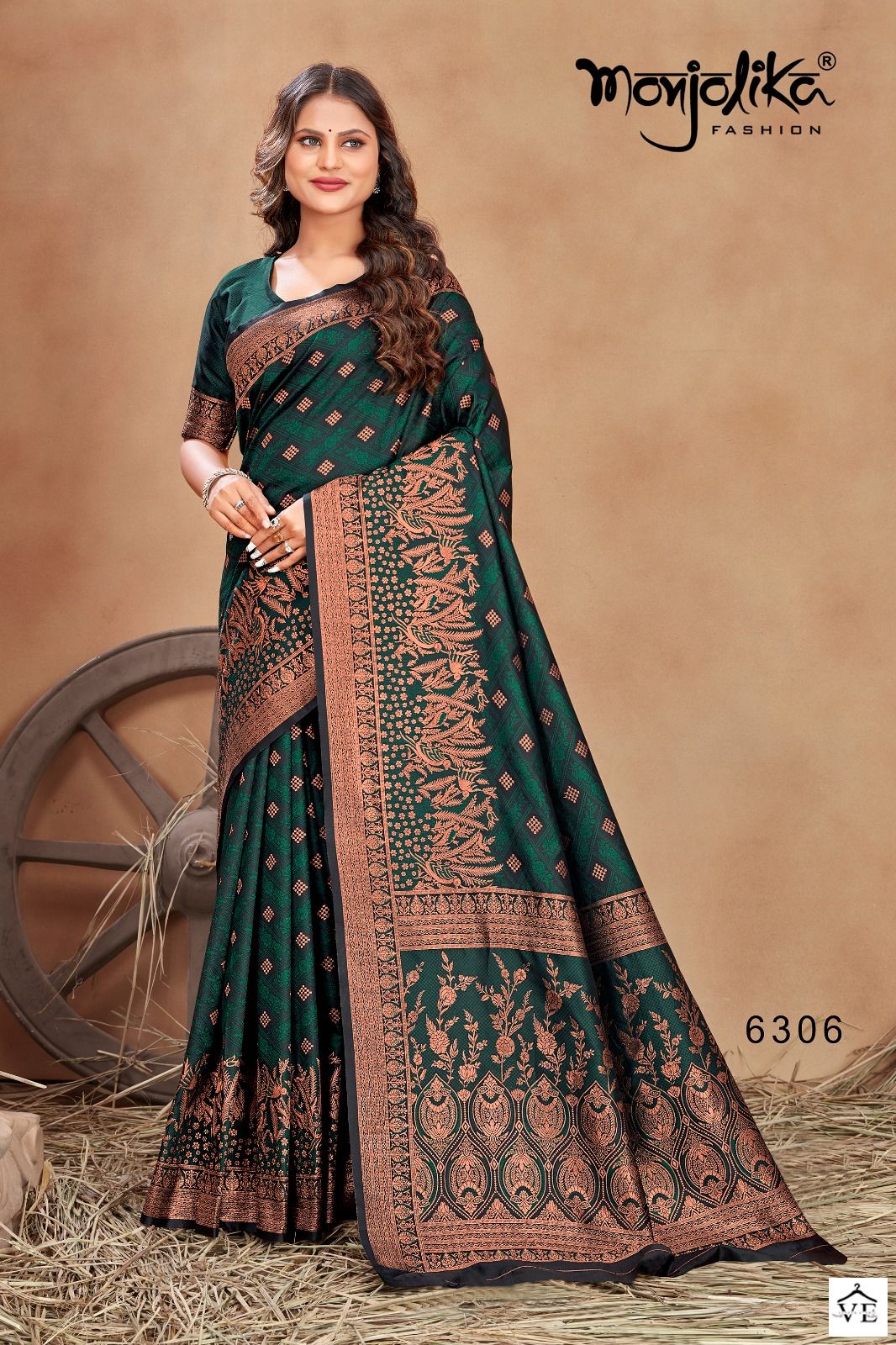 Monjolika Maanyata 6300 Satin Silk Wholesale Saree Catalog — Wholesale Sarees, MPA wholesale from Surat - Gallery Image 4