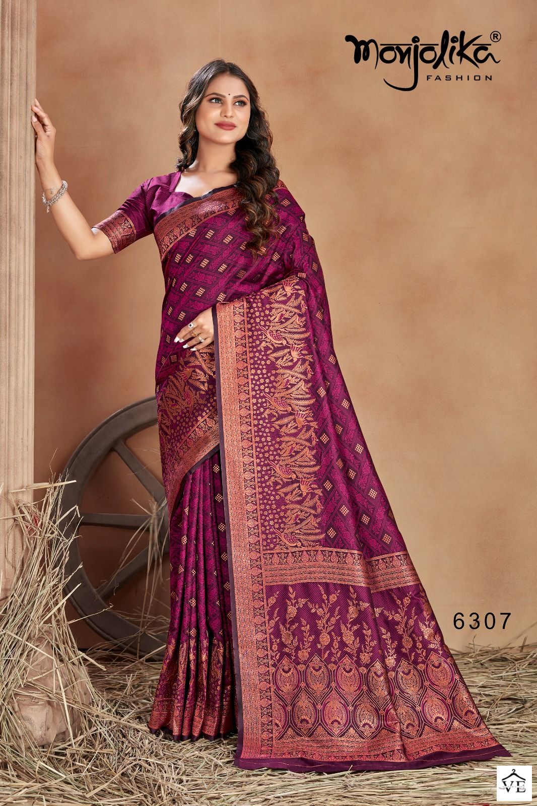 Monjolika Maanyata 6300 Satin Silk Wholesale Saree Catalog — Wholesale Sarees, MPA wholesale from Surat - Gallery Image 6