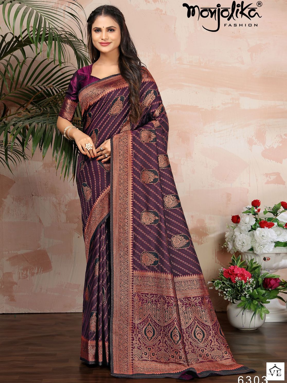 Monjolika Maanyata 6300 Satin Silk Wholesale Saree Catalog — Wholesale Sarees, MPA wholesale from Surat — view 1