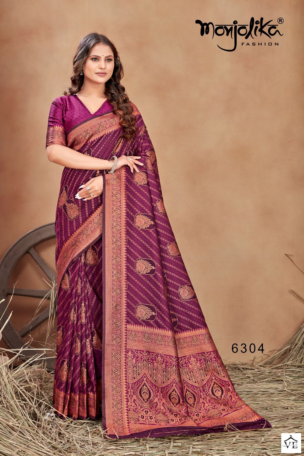 Monjolika Maanyata 6300 Satin Silk Wholesale Saree Catalog — Wholesale Sarees, MPA wholesale from Surat — view 7