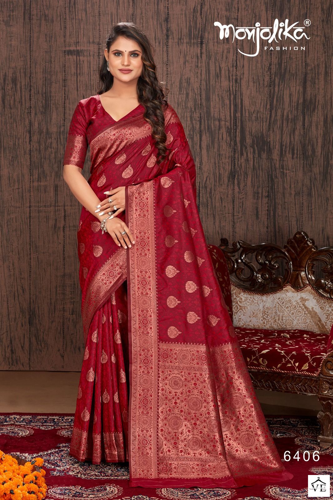 Monjolika Mahadevi 6400 Banarasi Silk Wholesale Sarees Catalog — Wholesale Sarees, MPA wholesale from Surat — view 2