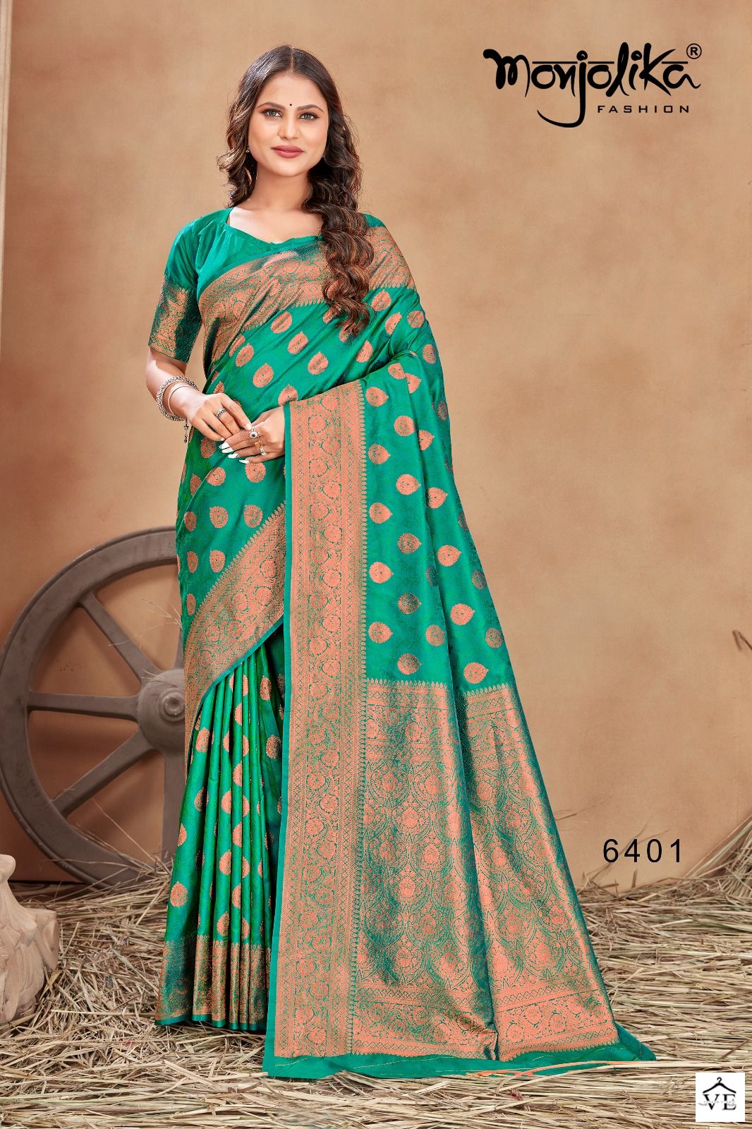 Monjolika Mahadevi 6400 Banarasi Silk Wholesale Sarees Catalog — Wholesale Sarees, MPA wholesale from Surat — view 4