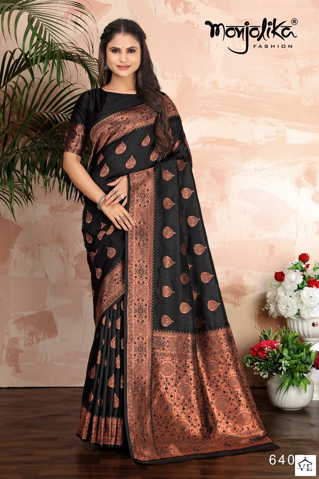Monjolika Mahadevi 6400 Banarasi Silk Wholesale Sarees Catalog — Wholesale Sarees, MPA wholesale from Surat — view 6