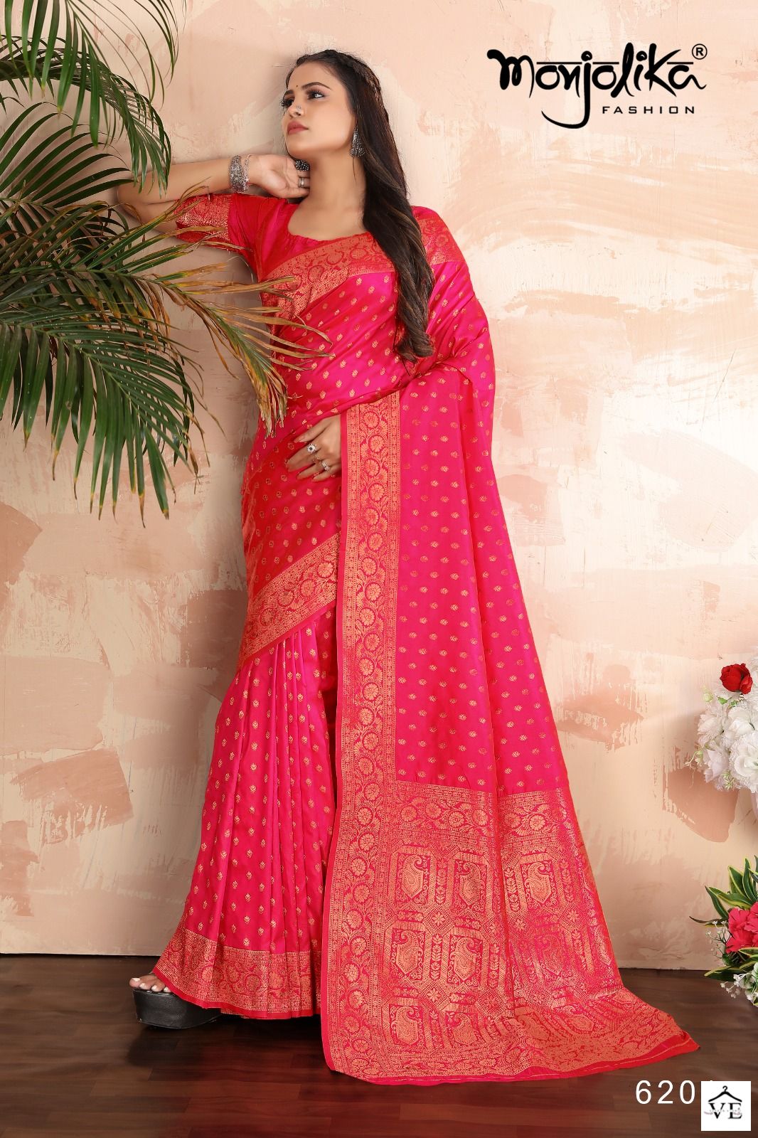 Monjolika Mahisha 6200 Banarasi Silk Wholesale Saree Catalog — Wholesale Sarees, MPA wholesale from Surat - Gallery Image 2
