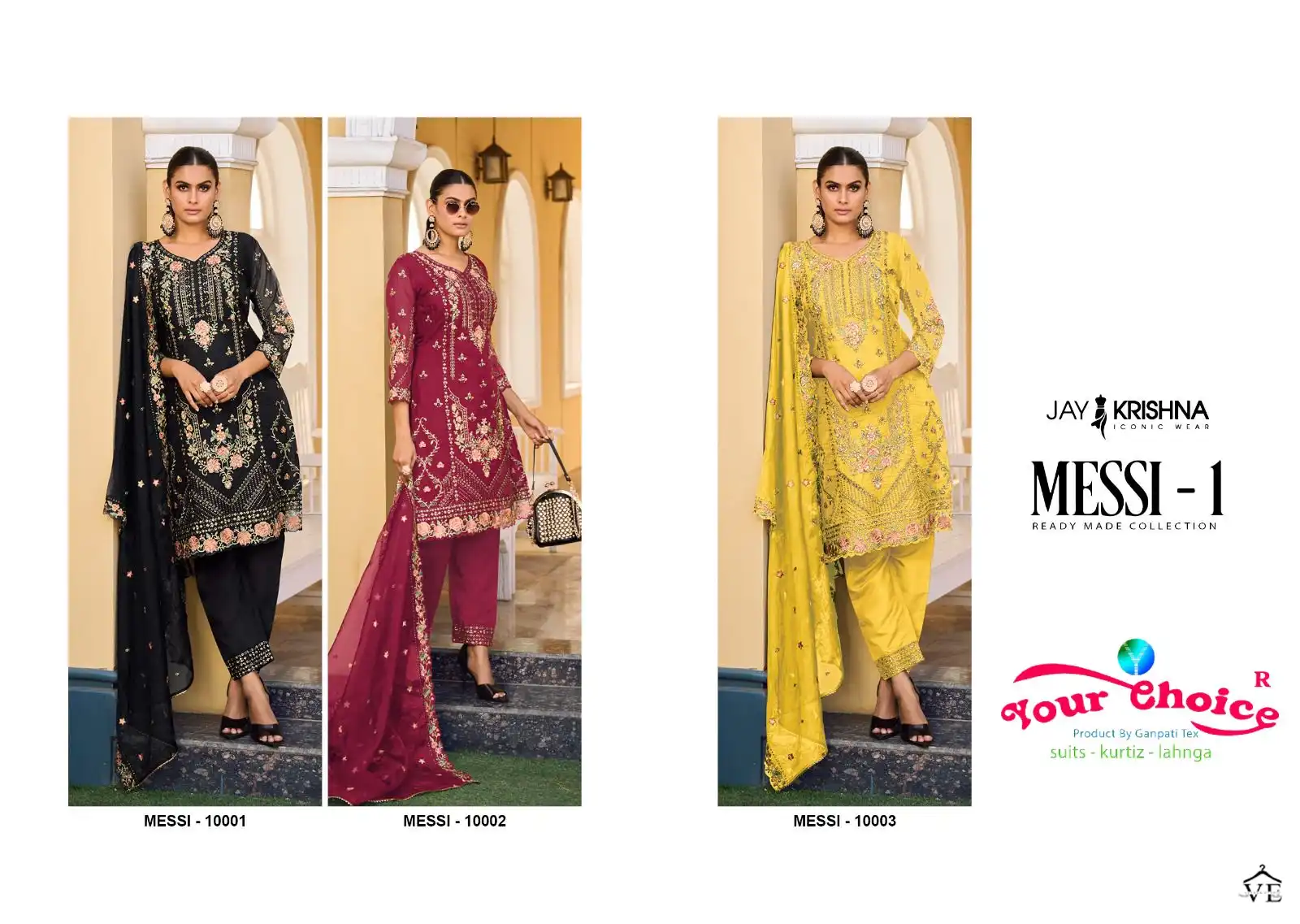 Your Choice Messi 1 Heavy Orgenga Wholesale Readymade Salwar Suit Catalog — Wholesale Salwar Suits, MPA wholesale from Surat — view 4