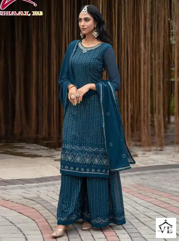 Mishaal 9003 Heavy Georgette Wholesale Pakistani Suit — Wholesale Salwar Suits, MPA wholesale from Surat — view 1