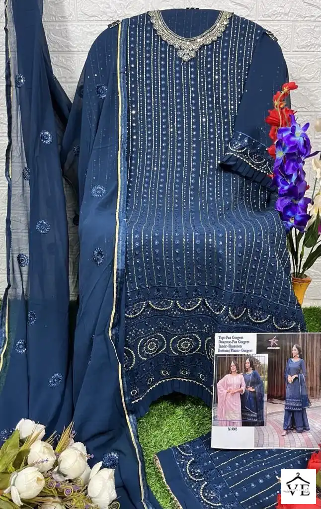 Mishaal 9003 Heavy Georgette Wholesale Pakistani Suit — Wholesale Salwar Suits, MPA wholesale from Surat - Gallery Image 2
