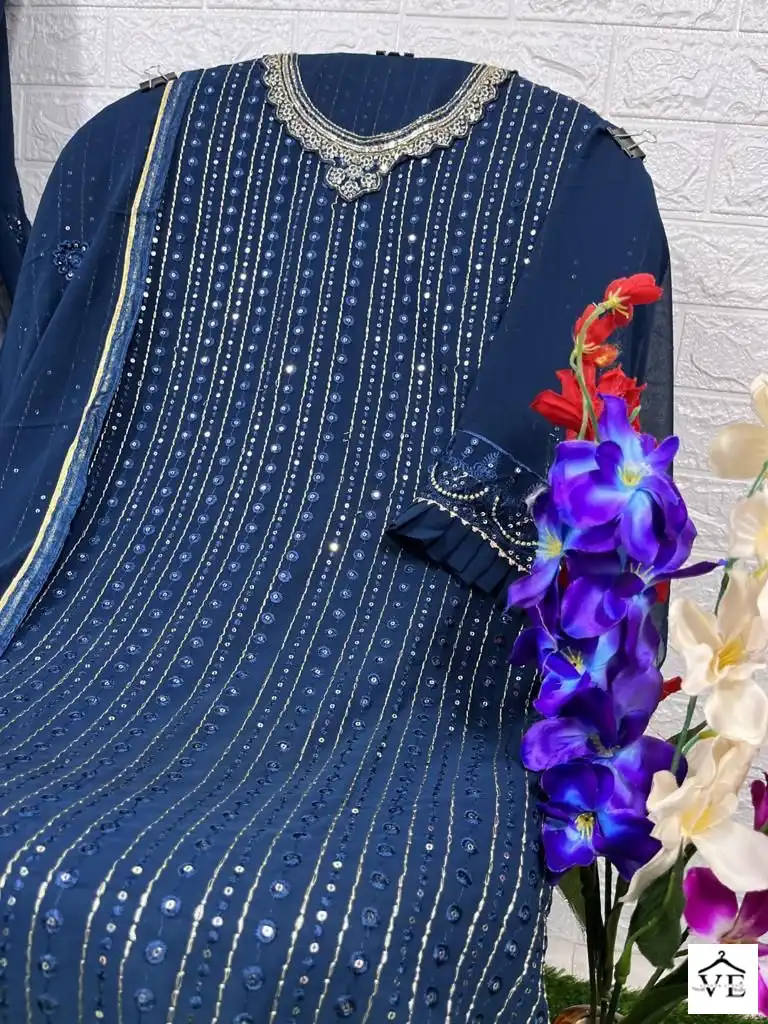 Mishaal 9003 Heavy Georgette Wholesale Pakistani Suit — Wholesale Salwar Suits, MPA wholesale from Surat - Gallery Image 3