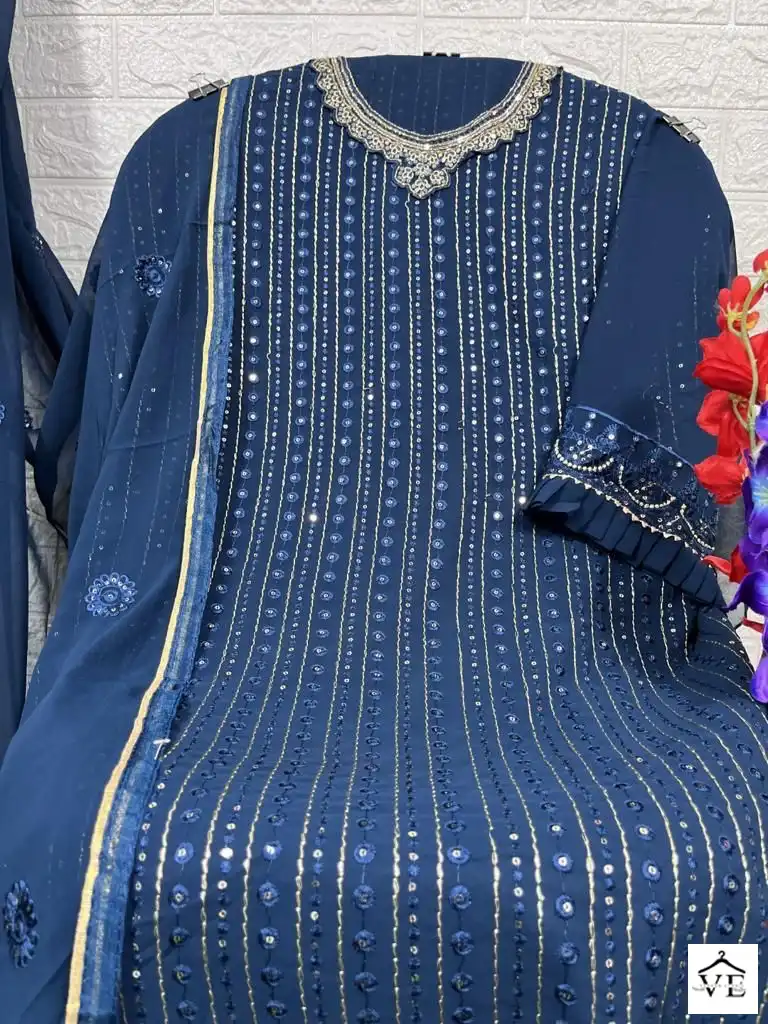 Mishaal 9003 Heavy Georgette Wholesale Pakistani Suit — Wholesale Salwar Suits, MPA wholesale from Surat - Gallery Image 4