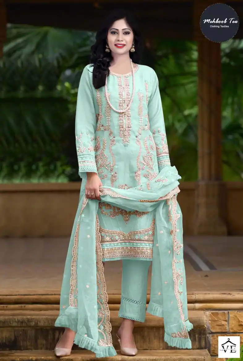 Mehboob Tex Mistri Vol 1 Organza Wholesale Pakistani Suits Catalog — Wholesale Salwar Suits, MPA wholesale from Surat - Gallery Image 13