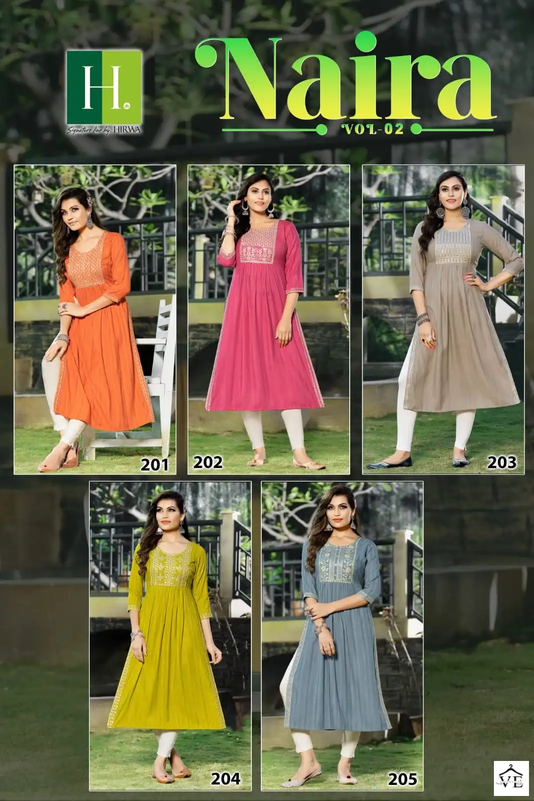 Hirwa Naira Vol 2 Fancy Viscose Rayon Wholesale Kurtis Catalog — Wholesale Kurtis, MPA wholesale from Surat — view 5
