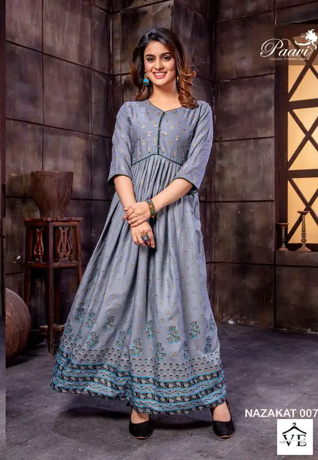 Paavi Nazakat Vol 2 Rayon Wholesale Kurtis Catalog — Wholesale Kurtis, MPA wholesale from Surat — view 6
