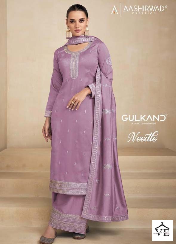 Aashirwad Needle Premium Silk Wholesale Designer Salwar Suit Catalog — Wholesale Salwar Suits, Aashirwad Creation wholesale from Surat — view 1