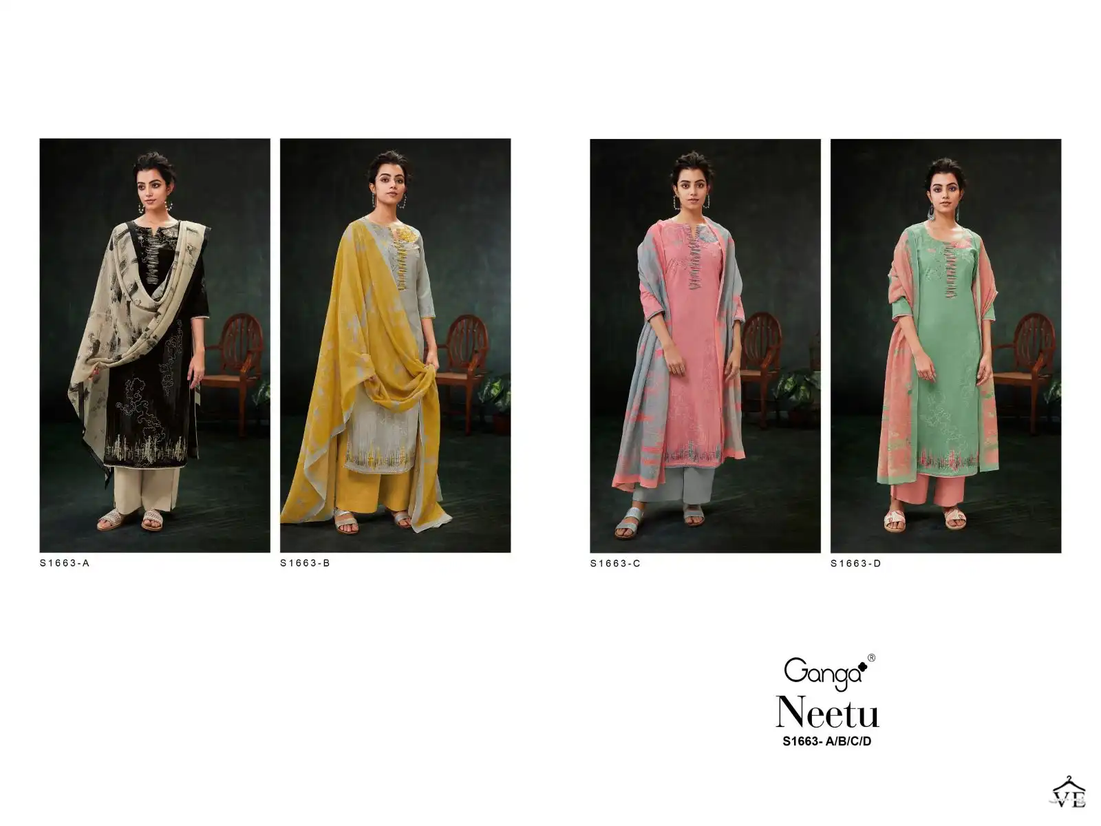 Ganga Neetu 1663 Premium Cotton Wholesale Salwar Suit Catalog — Wholesale Salwar Suits, MPA wholesale from Surat — view 5