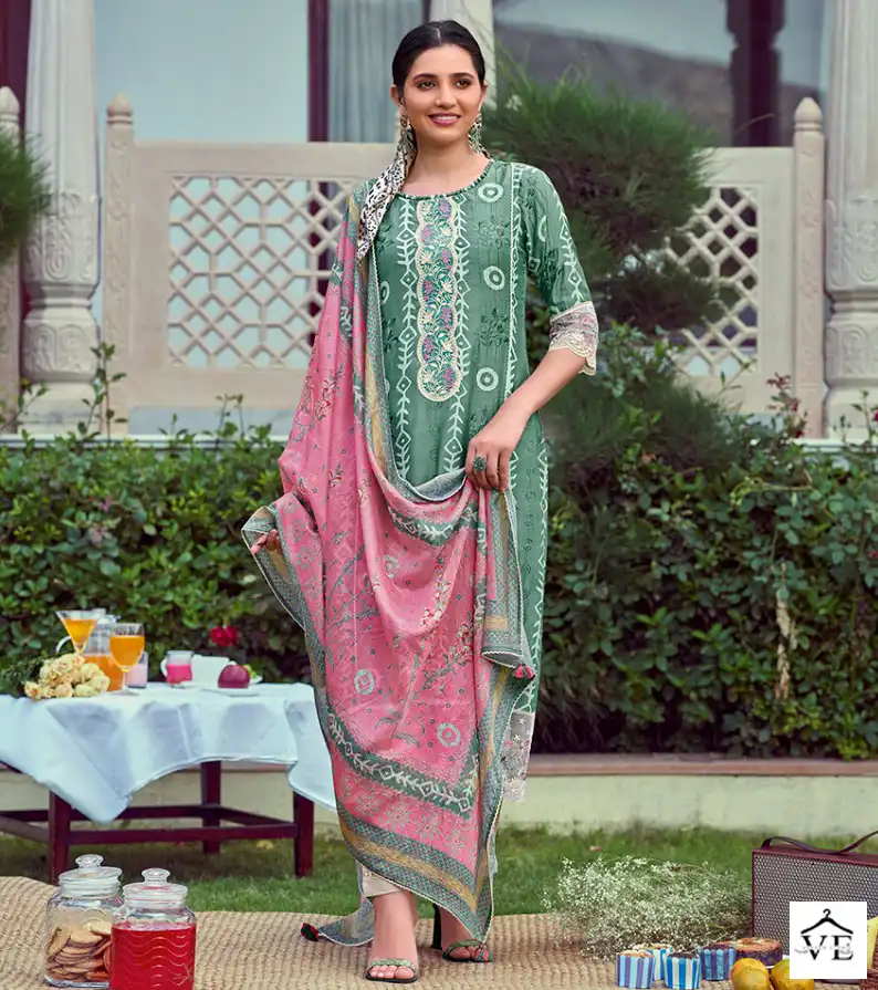 Jayvijay New & Now Vol 9 Pure Moga Silk Wholesale Designer Salwar Suit Catalog — Wholesale Salwar Suits, MPA wholesale from Surat — view 1