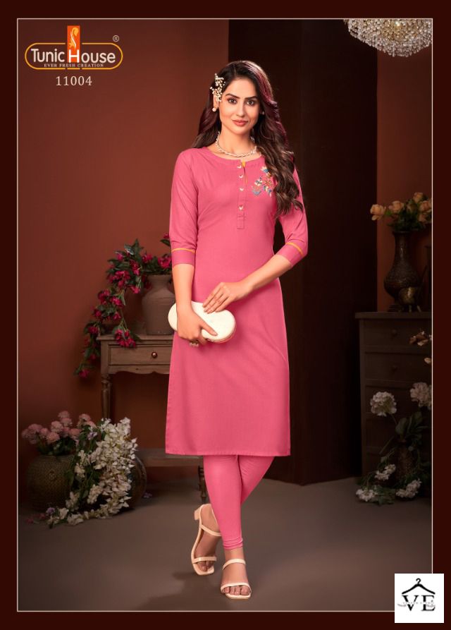 Tunic House Nitika Vol 4 Rayon Silk Wholesale Kurtis Catalog — Wholesale Kurtis, MPA wholesale from Surat - Gallery Image 4