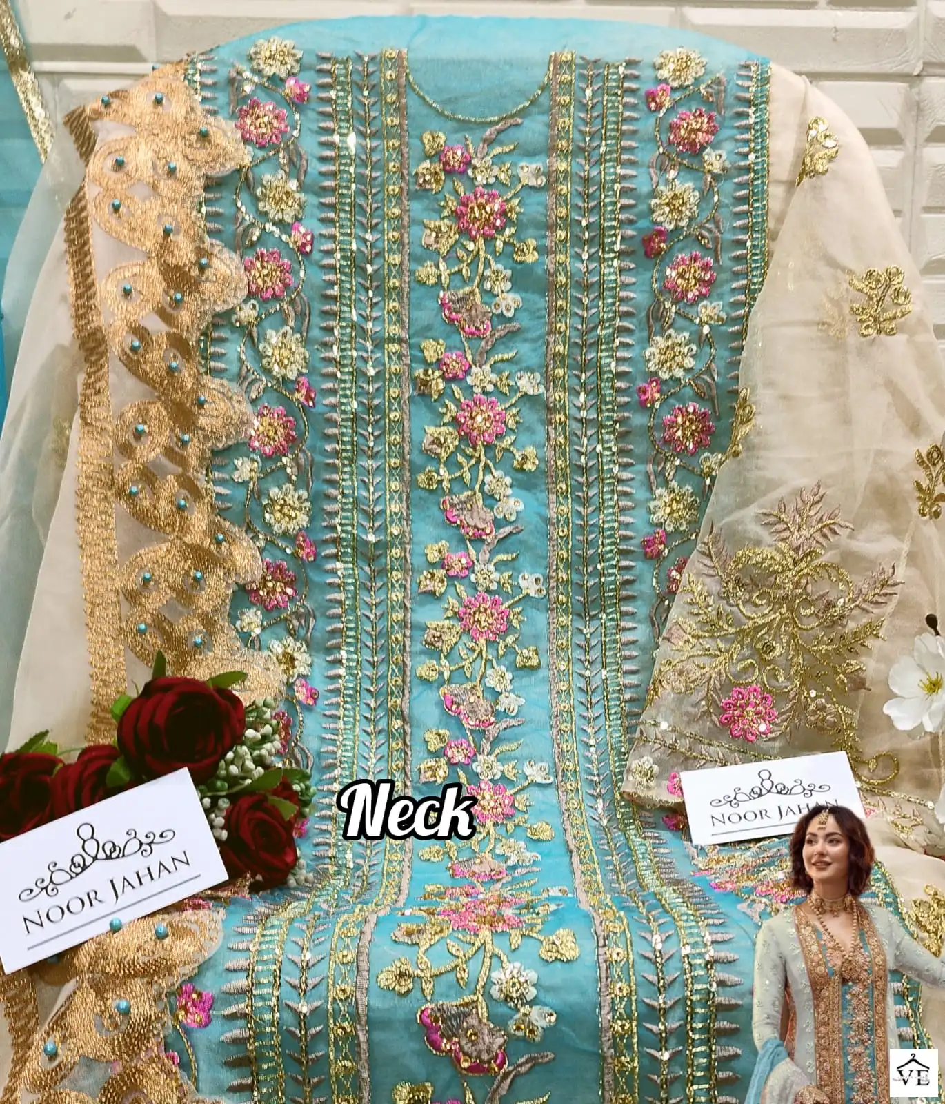 Noor Jahan Nj 06 Organza Wholesale Pakistani Salwar Suit Catalog — Wholesale Salwar Suits, MPA wholesale from Surat - Gallery Image 7