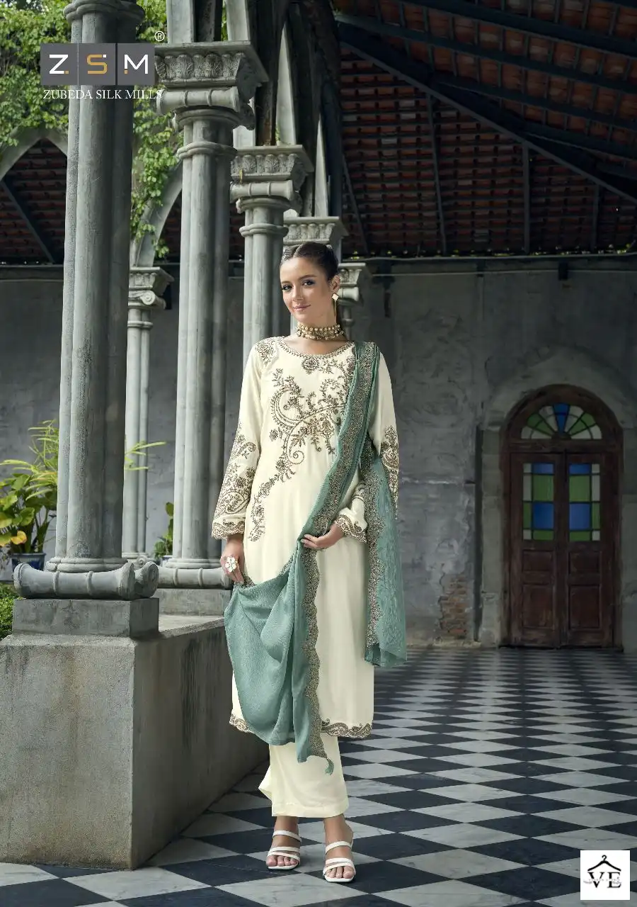 Z.S.M Noor E Jahan Pure Viscose Maslin Wholesale Designer Salwar Suit Catalog — Wholesale Salwar Suits, MPA wholesale from Surat - Gallery Image 6