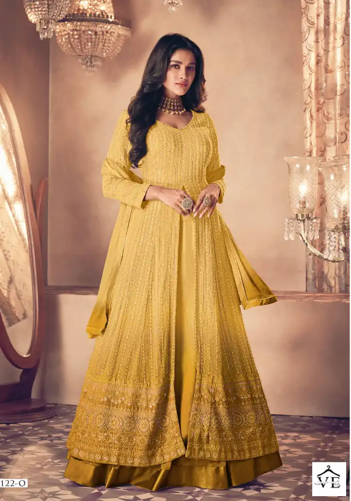 Sayuri Designer Noor Gold Shaded Real Georgette Wholesale Designer Readymade Salwar Suit Catalog — Wholesale Salwar Suits, Sayuri Designer wholesale from Surat - Gallery Image 4