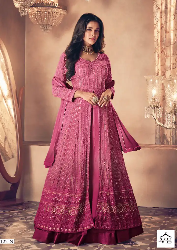 Sayuri Designer Noor Gold Shaded Real Georgette Wholesale Designer Readymade Salwar Suit Catalog — Wholesale Salwar Suits, Sayuri Designer wholesale from Surat - Gallery Image 5