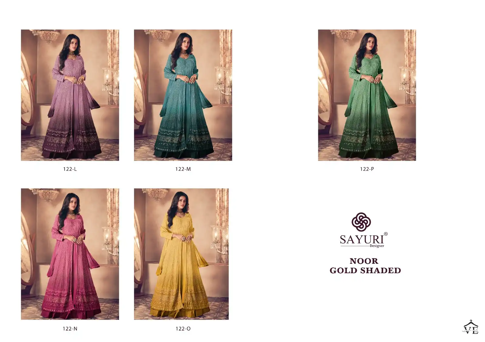 Sayuri Designer Noor Gold Shaded Real Georgette Wholesale Designer Readymade Salwar Suit Catalog — Wholesale Salwar Suits, Sayuri Designer wholesale from Surat — view 6