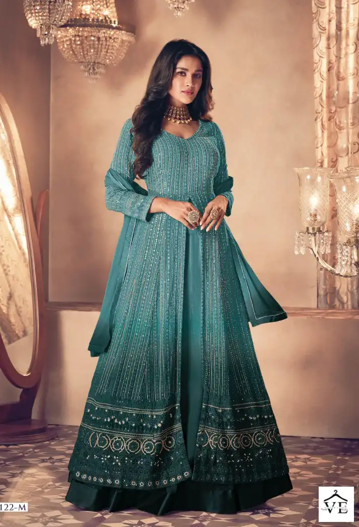 Sayuri Designer Noor Gold Shaded Real Georgette Wholesale Designer Readymade Salwar Suit Catalog — Wholesale Salwar Suits, Sayuri Designer wholesale from Surat - Gallery Image 2