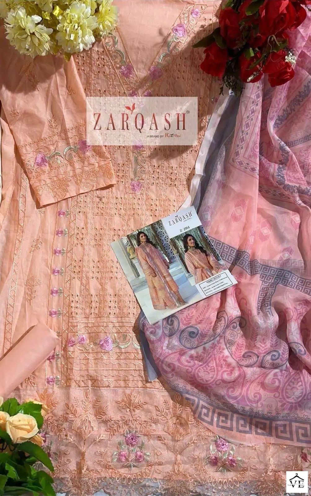 Zarqash Noor Luxury Chikankari Cotton Wholesale Pakistani Salwar Suit Catalog — Wholesale Salwar Suits, MPA wholesale from Surat — view 3