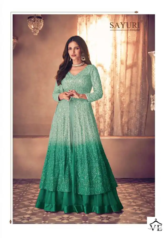 Sayuri Designer Noor Platinum Shaded Real Georgette Wholesale Designer Salwar Suit Catalog — Wholesale Salwar Suits, Sayuri Designer wholesale from Surat - Gallery Image 2