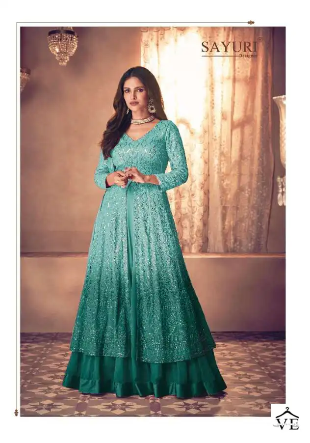 Sayuri Designer Noor Platinum Shaded Real Georgette Wholesale Designer Salwar Suit Catalog — Wholesale Salwar Suits, Sayuri Designer wholesale from Surat - Gallery Image 3