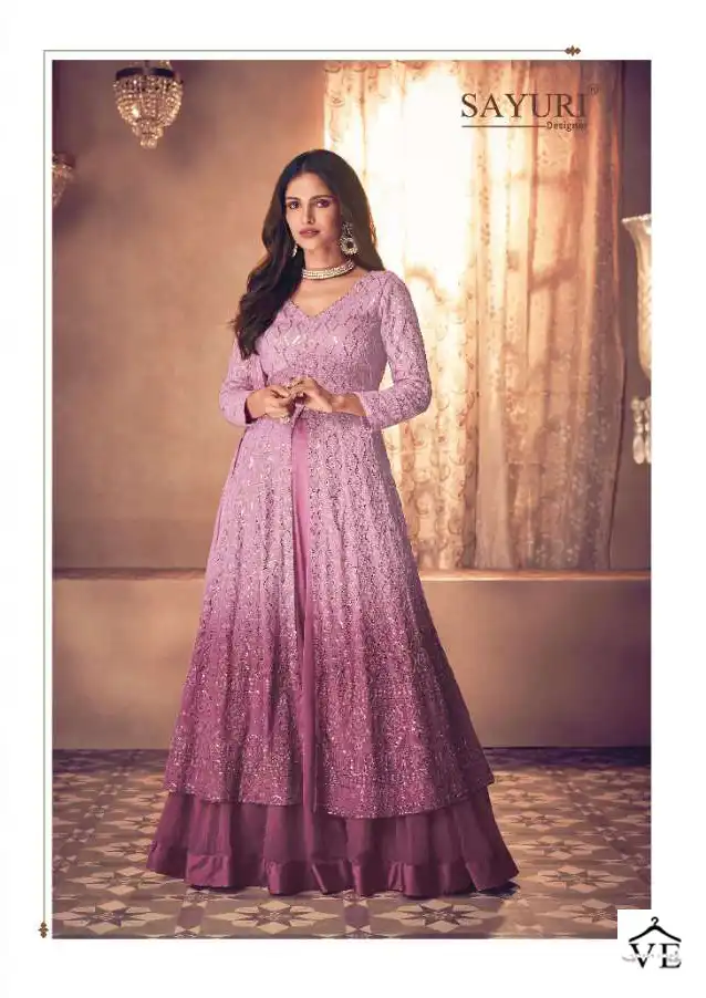 Sayuri Designer Noor Platinum Shaded Real Georgette Wholesale Designer Salwar Suit Catalog — Wholesale Salwar Suits, Sayuri Designer wholesale from Surat - Gallery Image 4