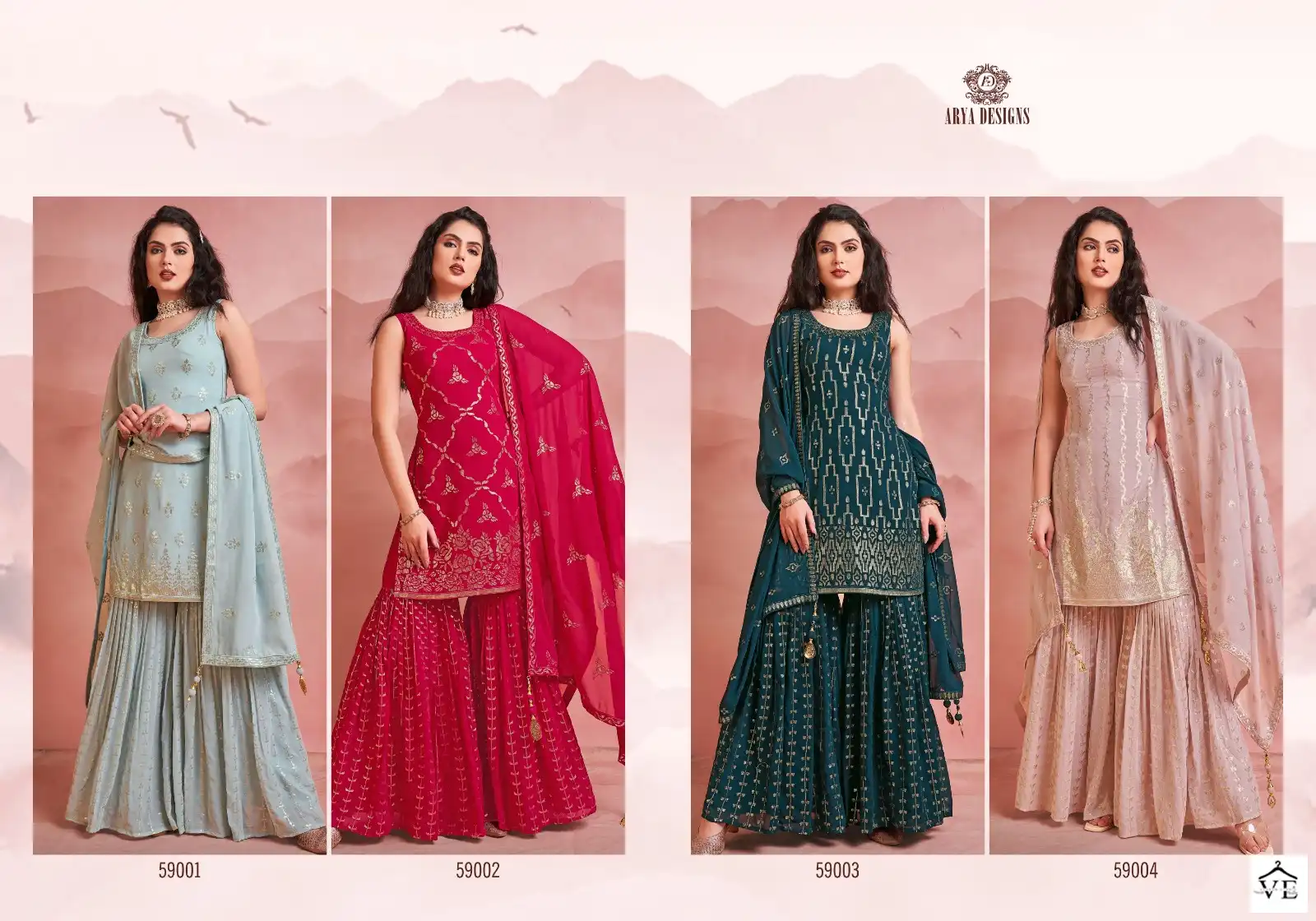 Arya Designs Noorani Saga 7 Georgette Wholesale Designer Readymade Salwar Suit Catalog — Wholesale Salwar Suits, MPA wholesale from Surat — view 9