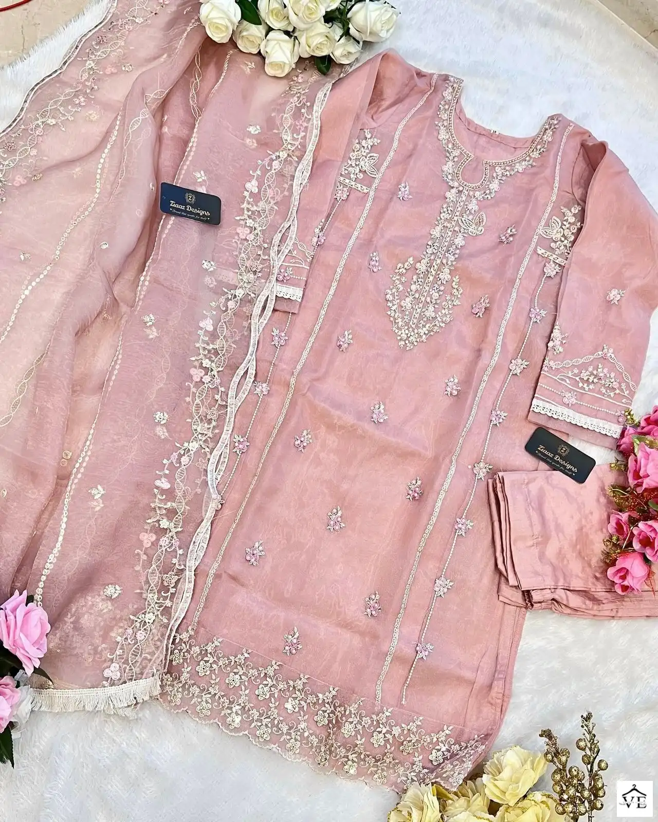 Ziaaz Noor 313A Organza Wholesale Pakistani Suits — Wholesale Salwar Suits, MPA wholesale from Surat — view 2