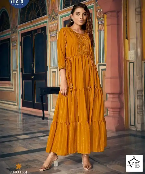 Vitara Occasion Pattern Georgette Wholesale Long Kurti Catalog — Wholesale Kurtis, MPA wholesale from Surat — view 1