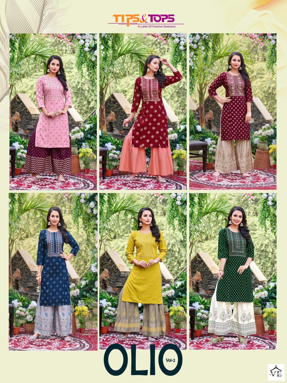 Tips &amp; Tops Olio Vol 02 Heavy Rayon Wholesale Kurti With Pant Catalog — Wholesale Kurtis, MPA wholesale from Surat — view 7
