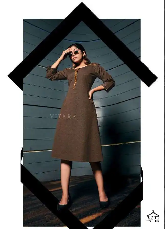 Vitara Olivia Cotton Khadi Wholesale Tunic Catalog — Wholesale Kurtis, MPA wholesale from Surat — view 3