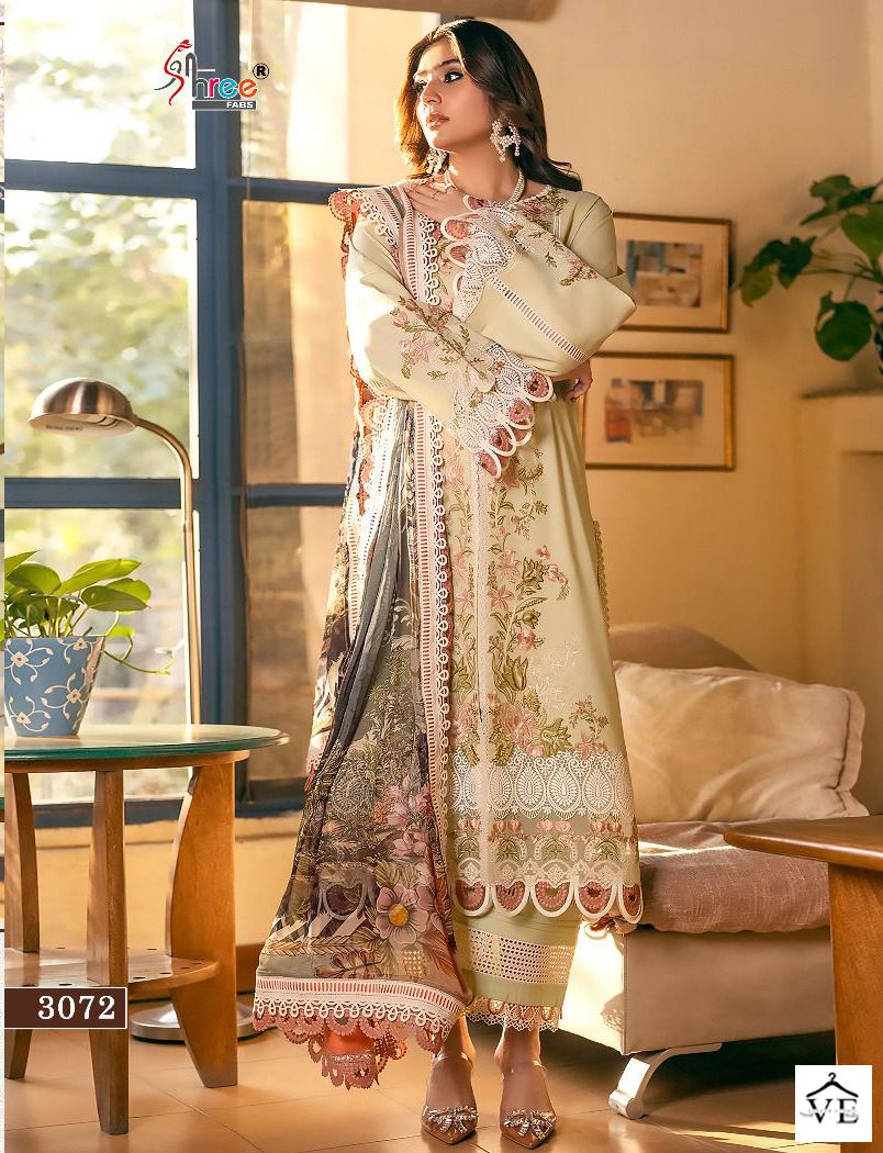 Shree Fab Ombre Lawn Collection Pure Lawn Cotton Wholesale Pakistani Salwar Suit Catalog — Wholesale Salwar Suits, MPA wholesale from Surat — view 1
