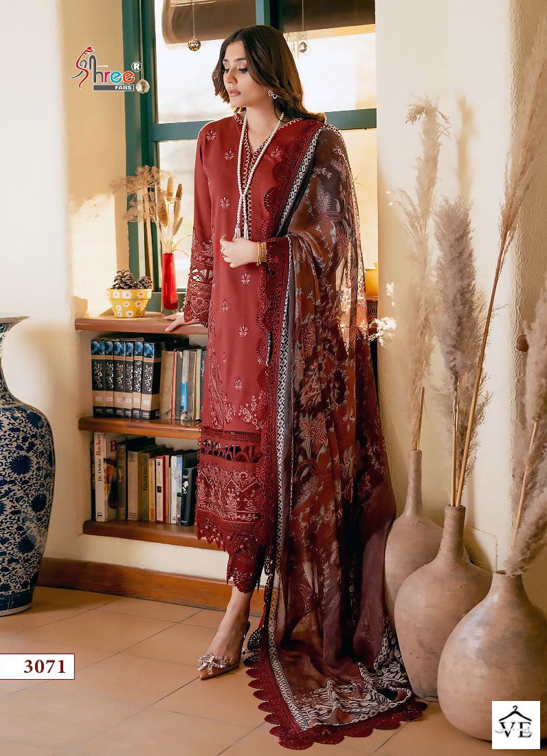 Shree Fab Ombre Lawn Collection Pure Lawn Cotton Wholesale Pakistani Salwar Suit Catalog — Wholesale Salwar Suits, MPA wholesale from Surat - Gallery Image 4