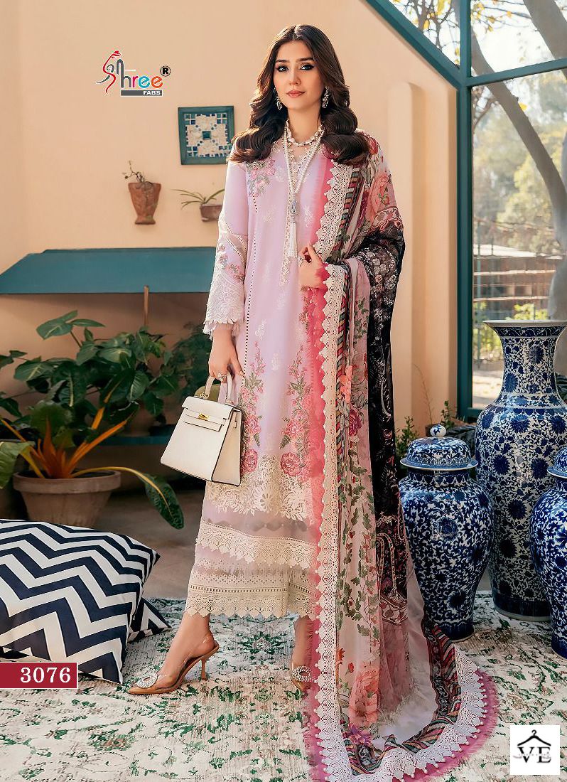 Shree Fab Ombre Lawn Collection Pure Lawn Cotton Wholesale Pakistani Salwar Suit Catalog — Wholesale Salwar Suits, MPA wholesale from Surat - Gallery Image 7