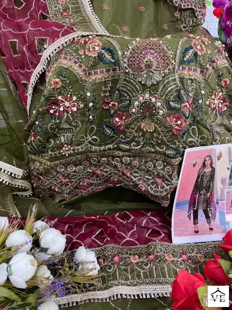 Hoor Tex Or-13 Heavy Organza Wholesale Pakistani Suit Catalog — Wholesale Salwar Suits, MPA wholesale from Surat - Gallery Image 10
