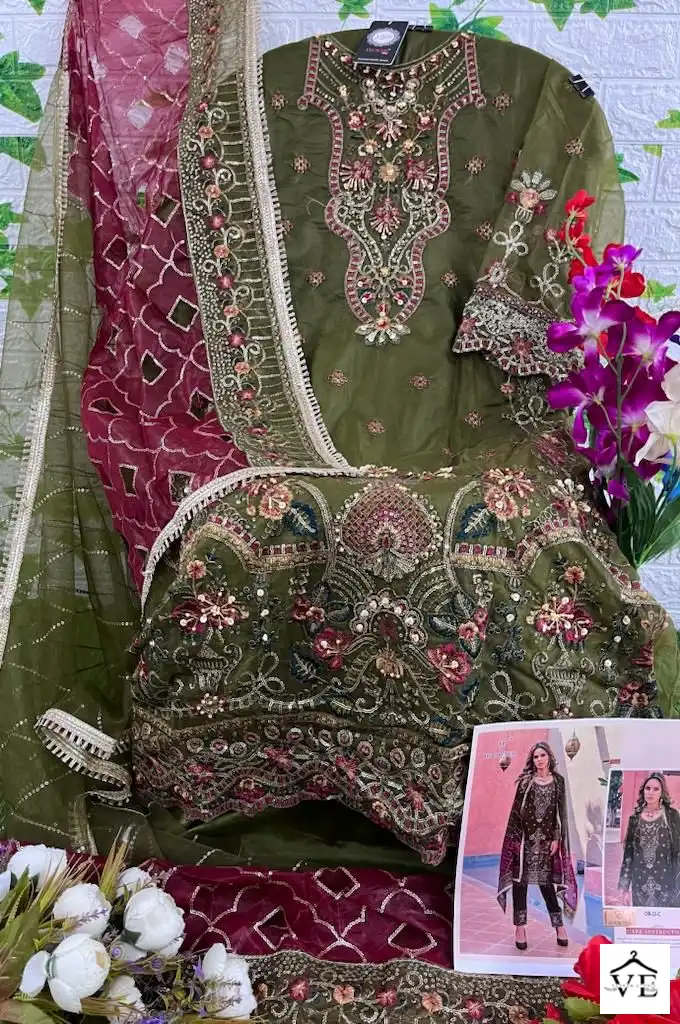 Hoor Tex Or-13 Heavy Organza Wholesale Pakistani Suit Catalog — Wholesale Salwar Suits, MPA wholesale from Surat - Gallery Image 11
